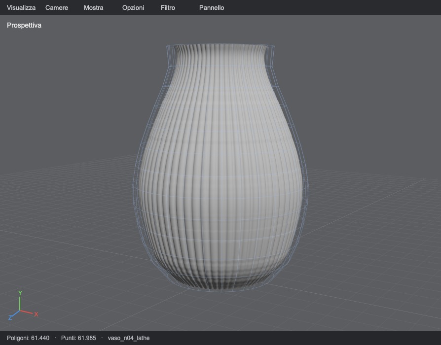Modello 3D grezzo del vaso LIMO n.04 in Cinema 4D
